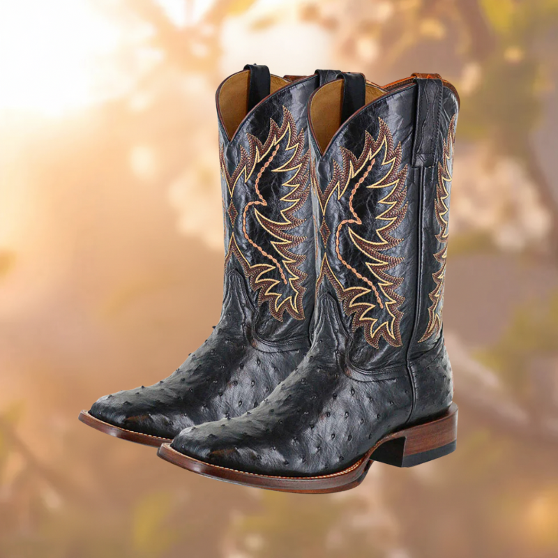 Gustav | Mid-calf Embroidered Leather Boots