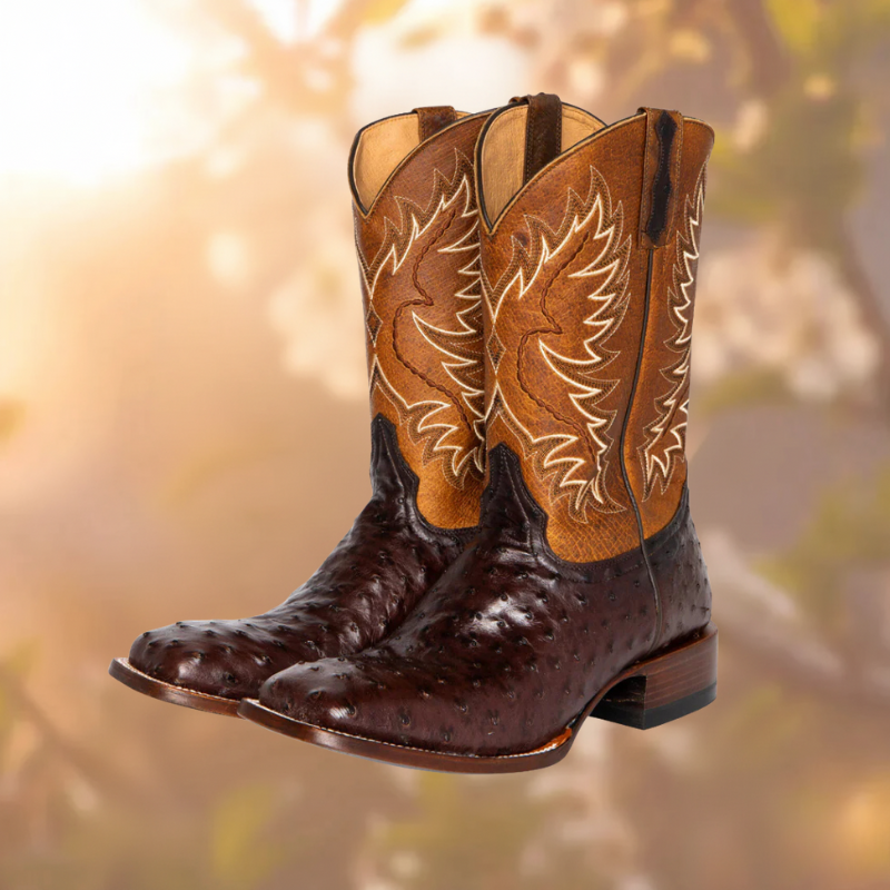 Gustav | Mid-calf Embroidered Leather Boots