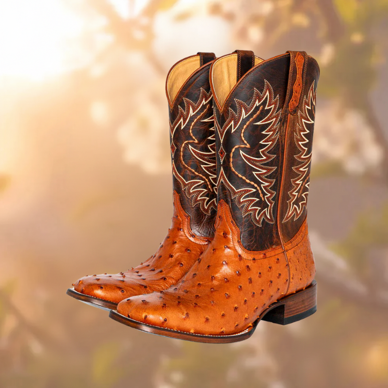 Gustav | Mid-calf Embroidered Leather Boots