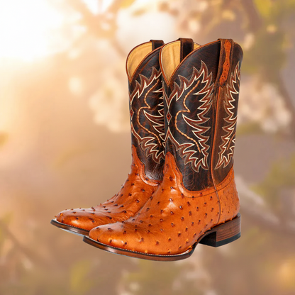 Gustav | Mid-calf Embroidered Leather Boots